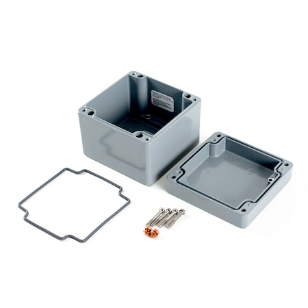 Hammond Screws Electrical Enclosures, 3.94 in H, 3.15 in D, 3.94 in W 1590Z080GY